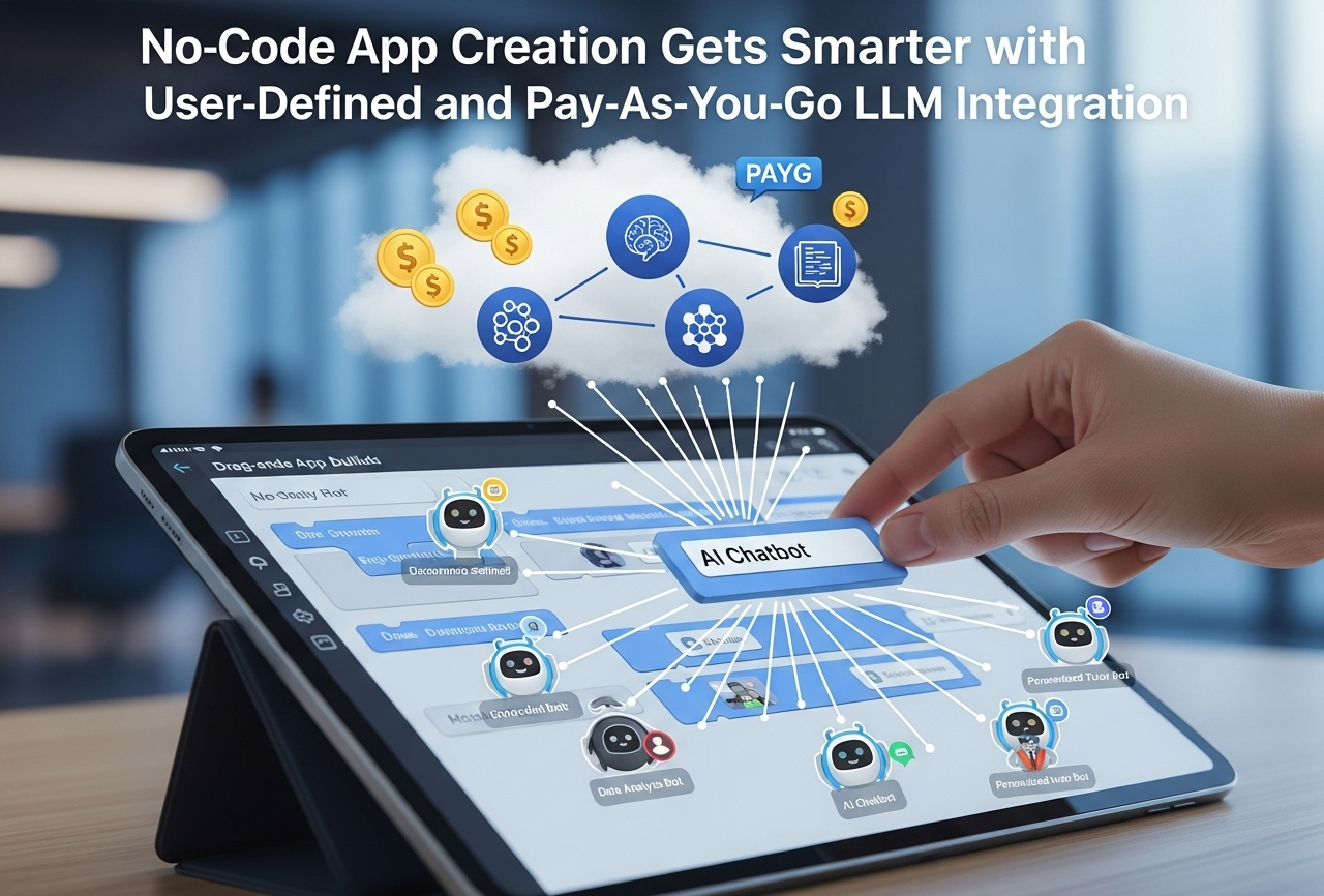 No-Code App Creation Gets Smarter with User-Defined AI Chatbots and Pay-As-You-Go LLM Integration