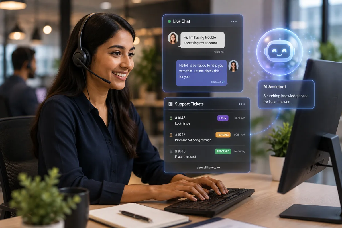 AI agent for customer service on a data dashboard