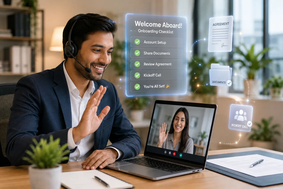 AI automating client onboarding steps